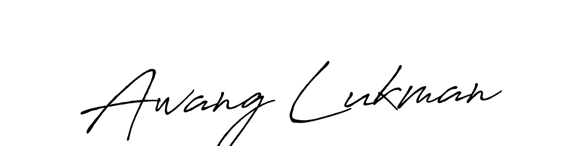 How to make Awang Lukman name signature. Use Antro_Vectra_Bolder style for creating short signs online. This is the latest handwritten sign. Awang Lukman signature style 7 images and pictures png