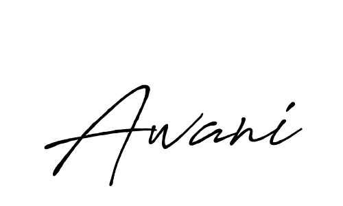 Make a beautiful signature design for name Awani. Use this online signature maker to create a handwritten signature for free. Awani signature style 7 images and pictures png