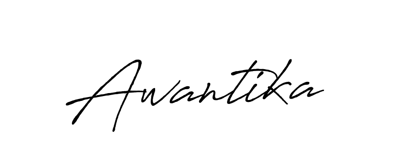 Use a signature maker to create a handwritten signature online. With this signature software, you can design (Antro_Vectra_Bolder) your own signature for name Awantika. Awantika signature style 7 images and pictures png