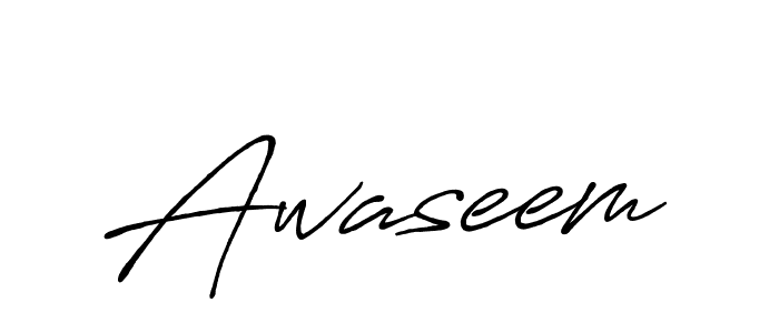 Use a signature maker to create a handwritten signature online. With this signature software, you can design (Antro_Vectra_Bolder) your own signature for name Awaseem. Awaseem signature style 7 images and pictures png