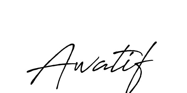 Awatif stylish signature style. Best Handwritten Sign (Antro_Vectra_Bolder) for my name. Handwritten Signature Collection Ideas for my name Awatif. Awatif signature style 7 images and pictures png
