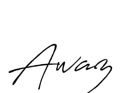 Create a beautiful signature design for name Awaz. With this signature (Antro_Vectra_Bolder) fonts, you can make a handwritten signature for free. Awaz signature style 7 images and pictures png