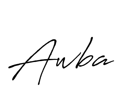 Use a signature maker to create a handwritten signature online. With this signature software, you can design (Antro_Vectra_Bolder) your own signature for name Awba. Awba signature style 7 images and pictures png