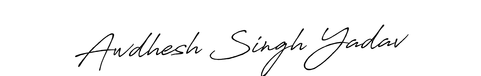How to make Awdhesh Singh Yadav name signature. Use Antro_Vectra_Bolder style for creating short signs online. This is the latest handwritten sign. Awdhesh Singh Yadav signature style 7 images and pictures png