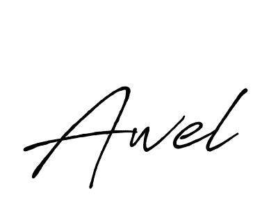 Design your own signature with our free online signature maker. With this signature software, you can create a handwritten (Antro_Vectra_Bolder) signature for name Awel. Awel signature style 7 images and pictures png