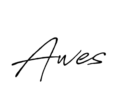 How to make Awes name signature. Use Antro_Vectra_Bolder style for creating short signs online. This is the latest handwritten sign. Awes signature style 7 images and pictures png