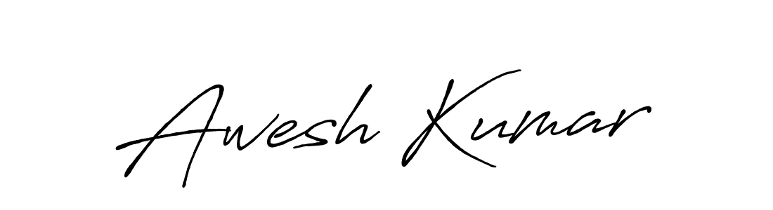 Make a beautiful signature design for name Awesh Kumar. With this signature (Antro_Vectra_Bolder) style, you can create a handwritten signature for free. Awesh Kumar signature style 7 images and pictures png