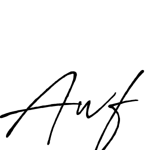 Design your own signature with our free online signature maker. With this signature software, you can create a handwritten (Antro_Vectra_Bolder) signature for name Awf. Awf signature style 7 images and pictures png