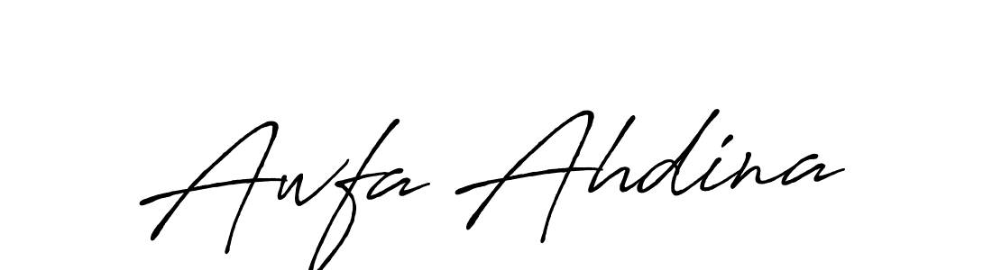 Awfa Ahdina stylish signature style. Best Handwritten Sign (Antro_Vectra_Bolder) for my name. Handwritten Signature Collection Ideas for my name Awfa Ahdina. Awfa Ahdina signature style 7 images and pictures png