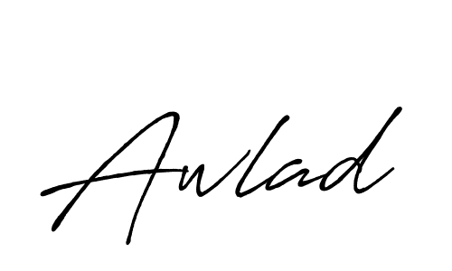 Awlad stylish signature style. Best Handwritten Sign (Antro_Vectra_Bolder) for my name. Handwritten Signature Collection Ideas for my name Awlad. Awlad signature style 7 images and pictures png