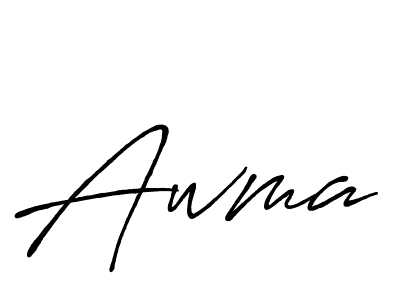 Make a beautiful signature design for name Awma. With this signature (Antro_Vectra_Bolder) style, you can create a handwritten signature for free. Awma signature style 7 images and pictures png
