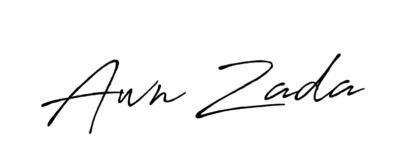 Make a beautiful signature design for name Awn Zada. With this signature (Antro_Vectra_Bolder) style, you can create a handwritten signature for free. Awn Zada signature style 7 images and pictures png