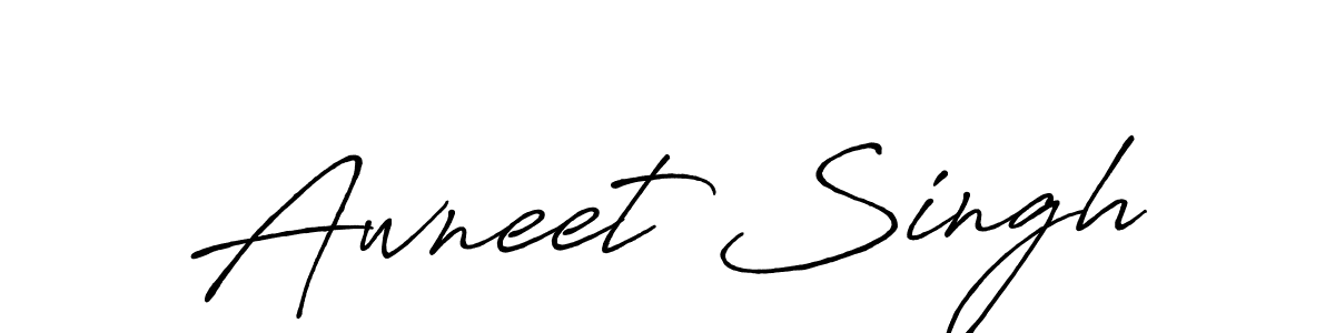 Create a beautiful signature design for name Awneet Singh. With this signature (Antro_Vectra_Bolder) fonts, you can make a handwritten signature for free. Awneet Singh signature style 7 images and pictures png