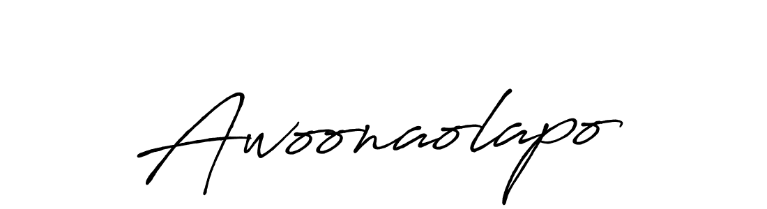 Make a beautiful signature design for name Awoonaolapo. With this signature (Antro_Vectra_Bolder) style, you can create a handwritten signature for free. Awoonaolapo signature style 7 images and pictures png