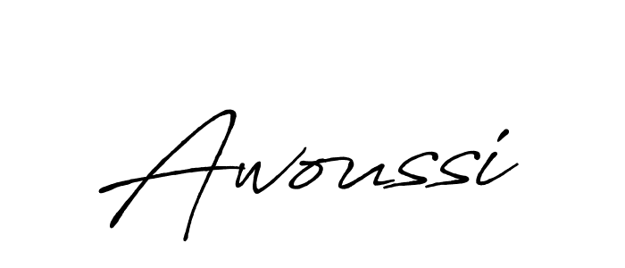 How to make Awoussi signature? Antro_Vectra_Bolder is a professional autograph style. Create handwritten signature for Awoussi name. Awoussi signature style 7 images and pictures png