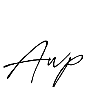Design your own signature with our free online signature maker. With this signature software, you can create a handwritten (Antro_Vectra_Bolder) signature for name Awp. Awp signature style 7 images and pictures png