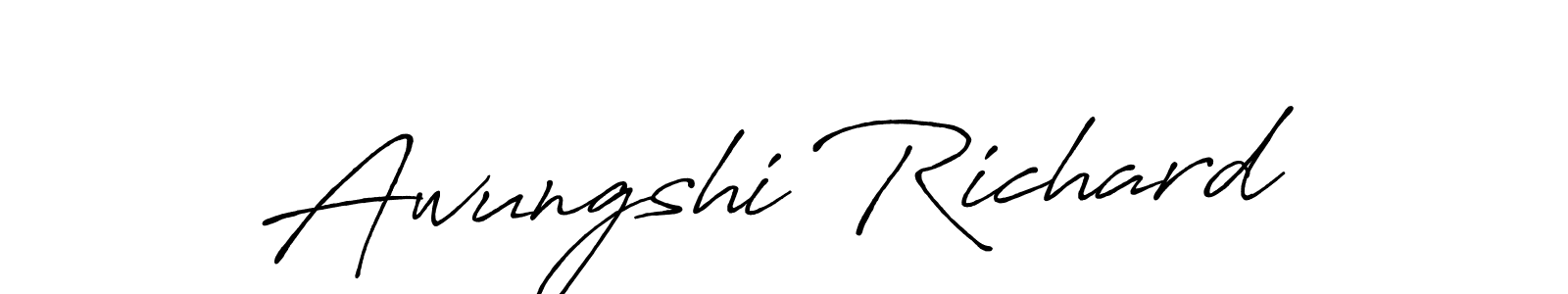 Also You can easily find your signature by using the search form. We will create Awungshi Richard name handwritten signature images for you free of cost using Antro_Vectra_Bolder sign style. Awungshi Richard signature style 7 images and pictures png