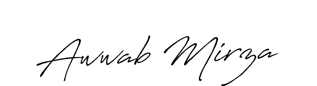Also we have Awwab Mirza name is the best signature style. Create professional handwritten signature collection using Antro_Vectra_Bolder autograph style. Awwab Mirza signature style 7 images and pictures png