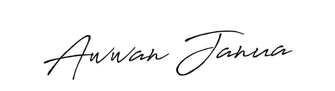 You should practise on your own different ways (Antro_Vectra_Bolder) to write your name (Awwan Janua) in signature. don't let someone else do it for you. Awwan Janua signature style 7 images and pictures png