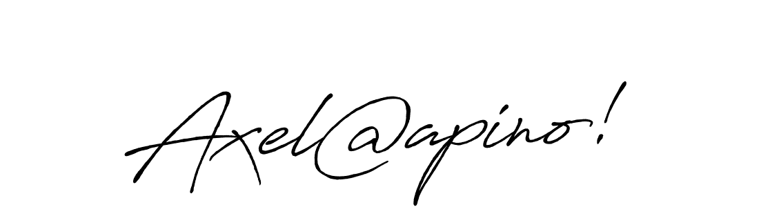 Use a signature maker to create a handwritten signature online. With this signature software, you can design (Antro_Vectra_Bolder) your own signature for name Axel@apino!. Axel@apino! signature style 7 images and pictures png