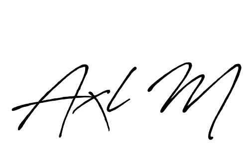 How to make Axl M name signature. Use Antro_Vectra_Bolder style for creating short signs online. This is the latest handwritten sign. Axl M signature style 7 images and pictures png