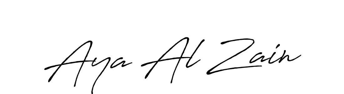 Make a beautiful signature design for name Aya Al Zain. With this signature (Antro_Vectra_Bolder) style, you can create a handwritten signature for free. Aya Al Zain signature style 7 images and pictures png