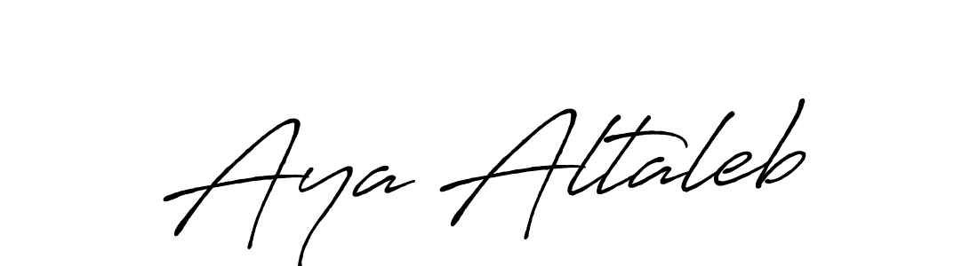 Design your own signature with our free online signature maker. With this signature software, you can create a handwritten (Antro_Vectra_Bolder) signature for name Aya Altaleb. Aya Altaleb signature style 7 images and pictures png