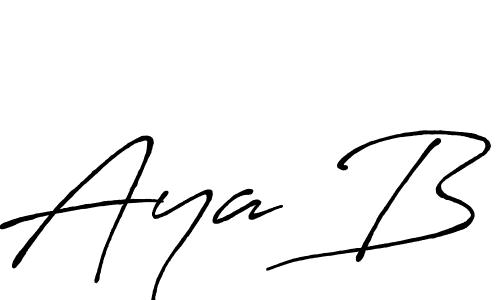 How to make Aya B signature? Antro_Vectra_Bolder is a professional autograph style. Create handwritten signature for Aya B name. Aya B signature style 7 images and pictures png