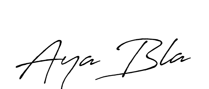 How to make Aya Bla name signature. Use Antro_Vectra_Bolder style for creating short signs online. This is the latest handwritten sign. Aya Bla signature style 7 images and pictures png