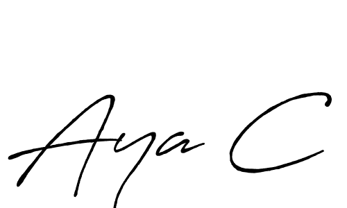 How to make Aya C signature? Antro_Vectra_Bolder is a professional autograph style. Create handwritten signature for Aya C name. Aya C signature style 7 images and pictures png