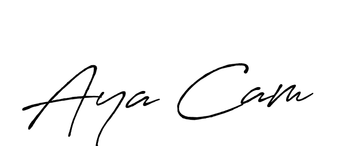 The best way (Antro_Vectra_Bolder) to make a short signature is to pick only two or three words in your name. The name Aya Cam include a total of six letters. For converting this name. Aya Cam signature style 7 images and pictures png