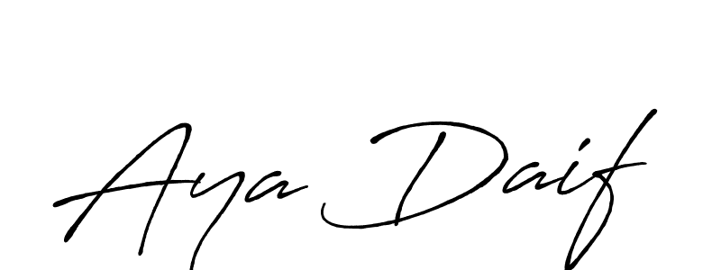 Make a beautiful signature design for name Aya Daif. With this signature (Antro_Vectra_Bolder) style, you can create a handwritten signature for free. Aya Daif signature style 7 images and pictures png