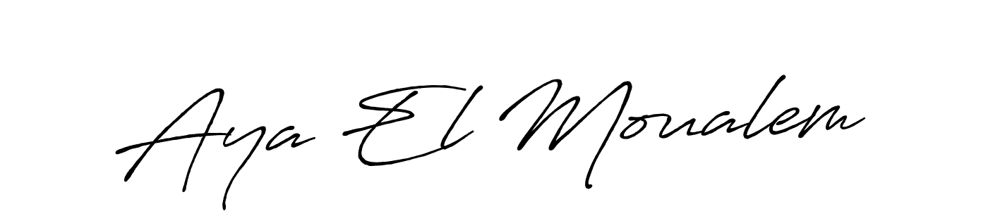 if you are searching for the best signature style for your name Aya El Moualem. so please give up your signature search. here we have designed multiple signature styles  using Antro_Vectra_Bolder. Aya El Moualem signature style 7 images and pictures png