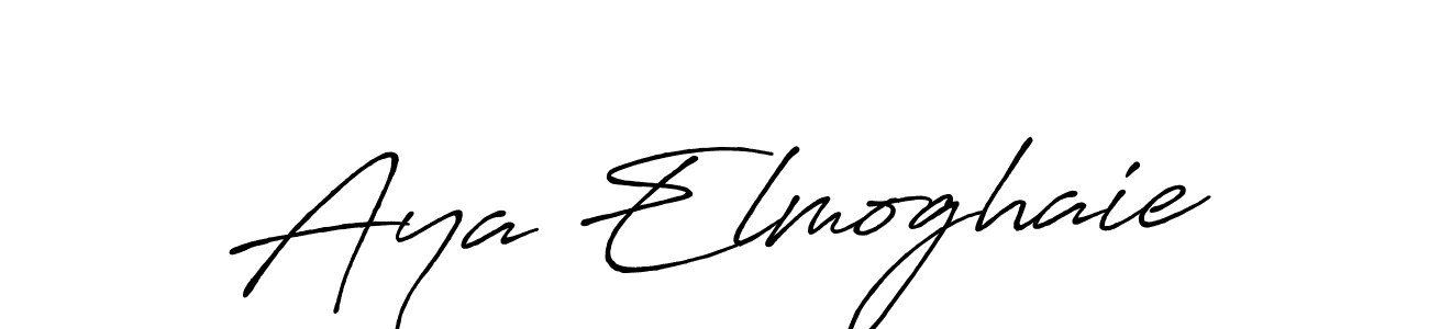 Use a signature maker to create a handwritten signature online. With this signature software, you can design (Antro_Vectra_Bolder) your own signature for name Aya Elmoghaie. Aya Elmoghaie signature style 7 images and pictures png