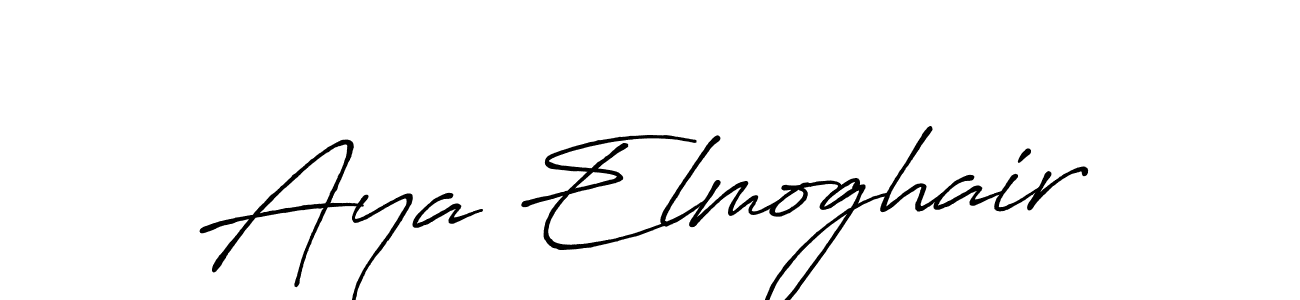 You should practise on your own different ways (Antro_Vectra_Bolder) to write your name (Aya Elmoghair) in signature. don't let someone else do it for you. Aya Elmoghair signature style 7 images and pictures png