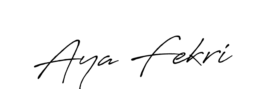 Make a beautiful signature design for name Aya Fekri. With this signature (Antro_Vectra_Bolder) style, you can create a handwritten signature for free. Aya Fekri signature style 7 images and pictures png