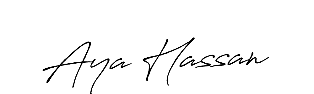 Antro_Vectra_Bolder is a professional signature style that is perfect for those who want to add a touch of class to their signature. It is also a great choice for those who want to make their signature more unique. Get Aya Hassan name to fancy signature for free. Aya Hassan signature style 7 images and pictures png