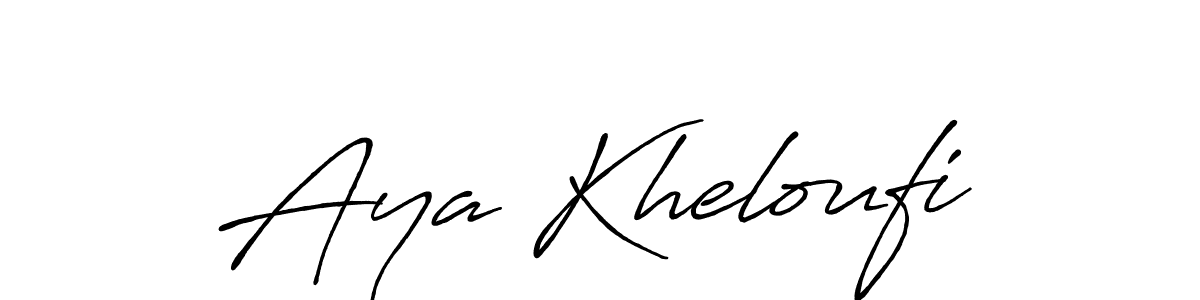 This is the best signature style for the Aya Kheloufi name. Also you like these signature font (Antro_Vectra_Bolder). Mix name signature. Aya Kheloufi signature style 7 images and pictures png