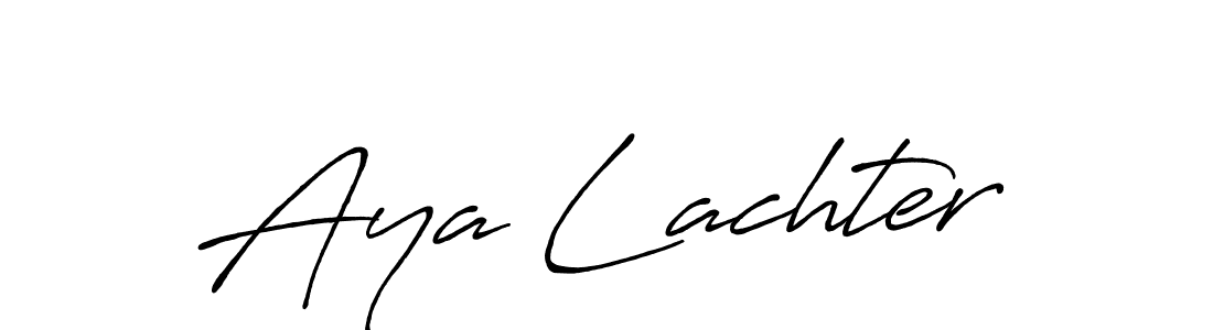 Similarly Antro_Vectra_Bolder is the best handwritten signature design. Signature creator online .You can use it as an online autograph creator for name Aya Lachter. Aya Lachter signature style 7 images and pictures png