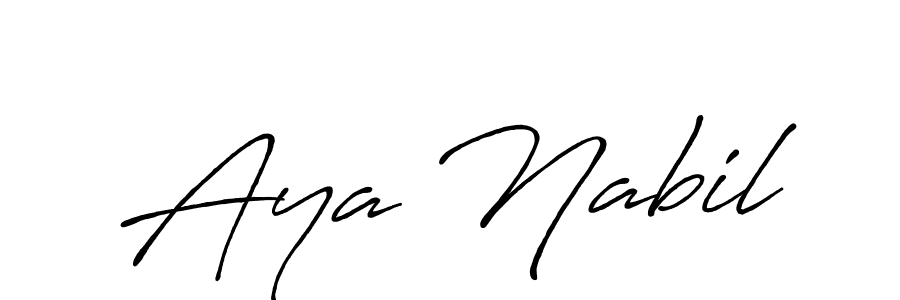 Design your own signature with our free online signature maker. With this signature software, you can create a handwritten (Antro_Vectra_Bolder) signature for name Aya Nabil. Aya Nabil signature style 7 images and pictures png