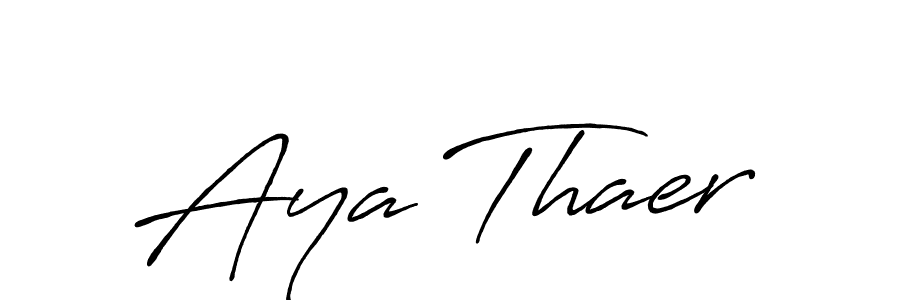 Create a beautiful signature design for name Aya Thaer. With this signature (Antro_Vectra_Bolder) fonts, you can make a handwritten signature for free. Aya Thaer signature style 7 images and pictures png