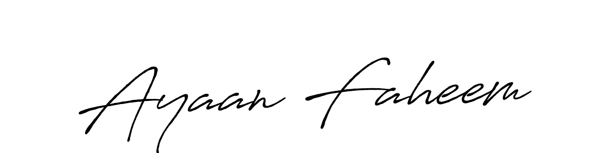 Design your own signature with our free online signature maker. With this signature software, you can create a handwritten (Antro_Vectra_Bolder) signature for name Ayaan Faheem. Ayaan Faheem signature style 7 images and pictures png