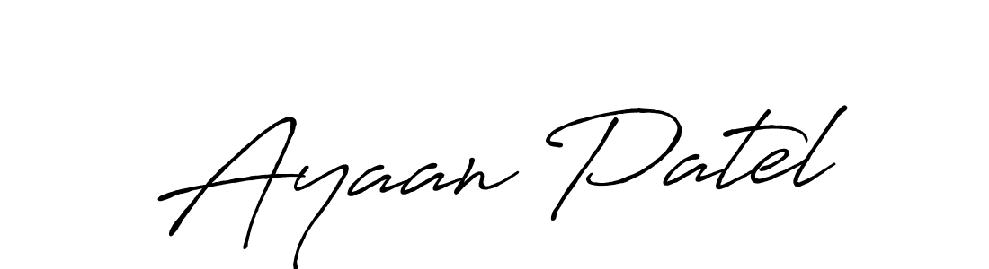 The best way (Antro_Vectra_Bolder) to make a short signature is to pick only two or three words in your name. The name Ayaan Patel include a total of six letters. For converting this name. Ayaan Patel signature style 7 images and pictures png