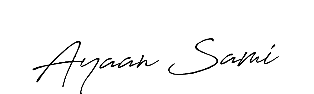 Use a signature maker to create a handwritten signature online. With this signature software, you can design (Antro_Vectra_Bolder) your own signature for name Ayaan Sami. Ayaan Sami signature style 7 images and pictures png