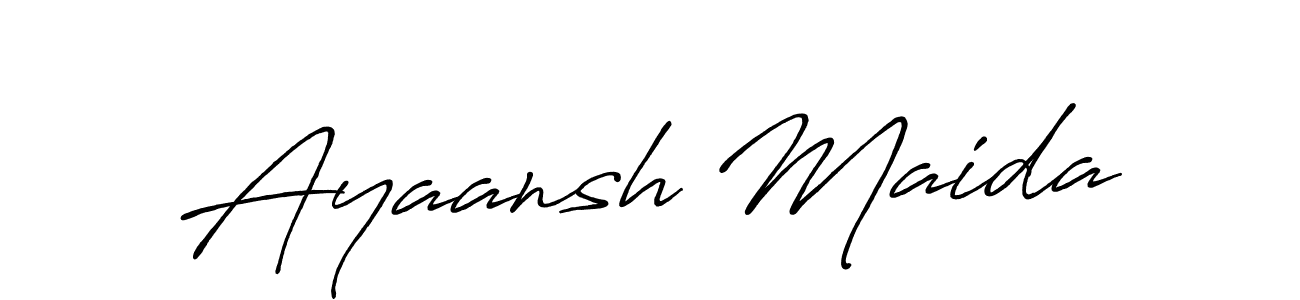 This is the best signature style for the Ayaansh Maida name. Also you like these signature font (Antro_Vectra_Bolder). Mix name signature. Ayaansh Maida signature style 7 images and pictures png