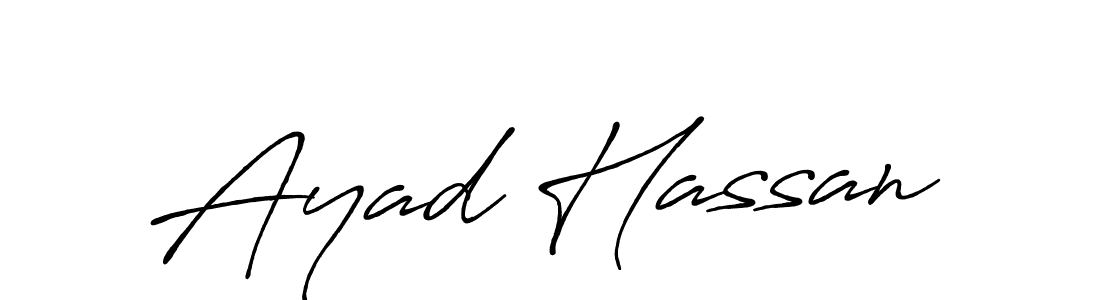 The best way (Antro_Vectra_Bolder) to make a short signature is to pick only two or three words in your name. The name Ayad Hassan include a total of six letters. For converting this name. Ayad Hassan signature style 7 images and pictures png