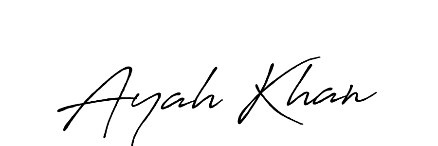 Use a signature maker to create a handwritten signature online. With this signature software, you can design (Antro_Vectra_Bolder) your own signature for name Ayah Khan. Ayah Khan signature style 7 images and pictures png