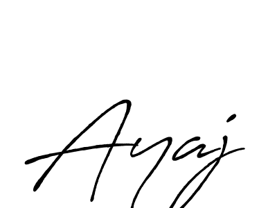 How to make Ayaj name signature. Use Antro_Vectra_Bolder style for creating short signs online. This is the latest handwritten sign. Ayaj signature style 7 images and pictures png