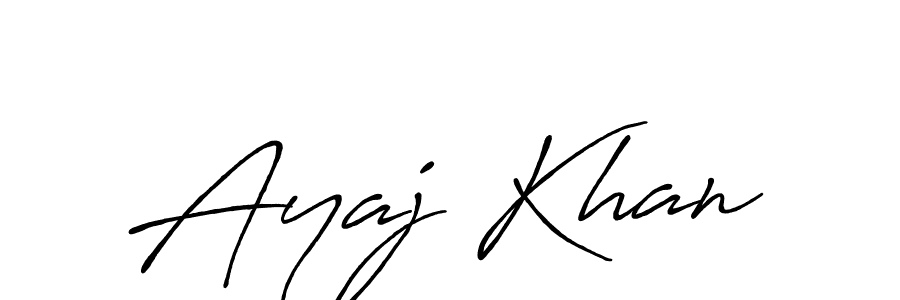 How to make Ayaj Khan name signature. Use Antro_Vectra_Bolder style for creating short signs online. This is the latest handwritten sign. Ayaj Khan signature style 7 images and pictures png