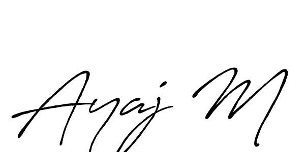 The best way (Antro_Vectra_Bolder) to make a short signature is to pick only two or three words in your name. The name Ayaj M include a total of six letters. For converting this name. Ayaj M signature style 7 images and pictures png